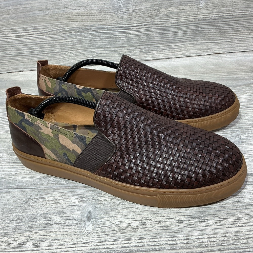 Warfield & Grand Mens Bolinas Brown Camouflage Leather Loafers Size 11.5 NEW